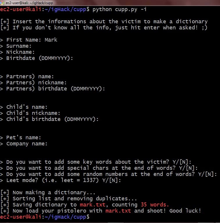 Common User Password Profiler