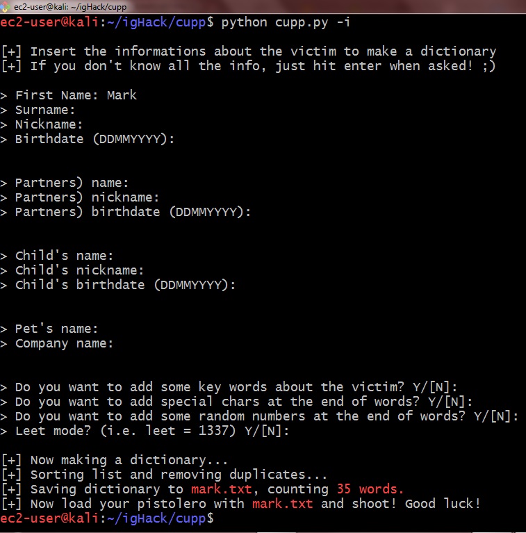 Common User Password Profiler